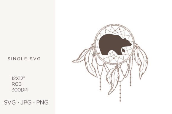 Abstract Bear Inside Dream Catcher: Elevating Digital Design with Symbolic Art