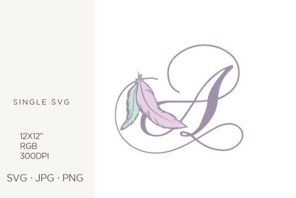 Bohemian Feather & Boho Letter A Design