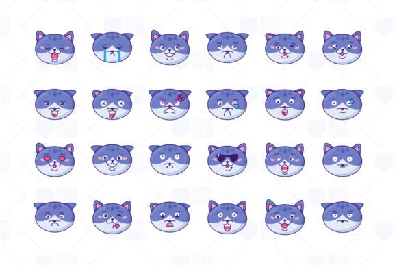 Cartoon Cat Emoji: A Versatile Vector Set