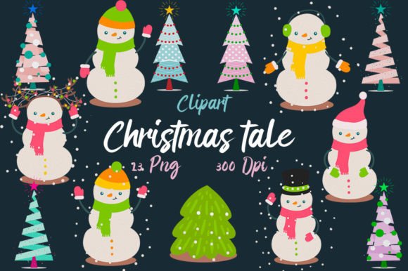 Christmas Tale Clipart: 13 PNGs for DIY