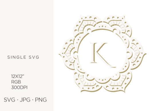 Elevating Brand Identity with the K Letter, Inside Floral Mandala Frame: A Strategic Asset for Modern Creators
