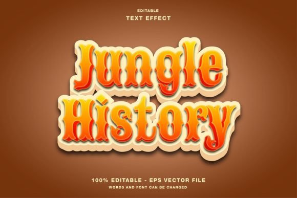 Jungle History Game Title Text Effect
