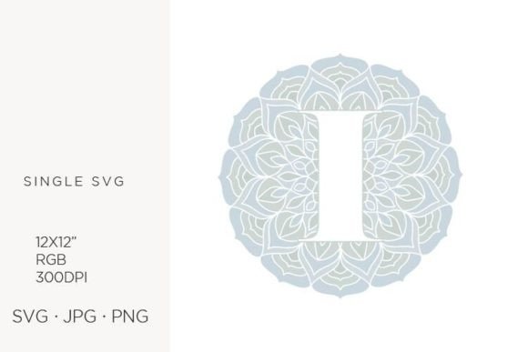 Mandala Monogram Letter I: Elegant Vector Art