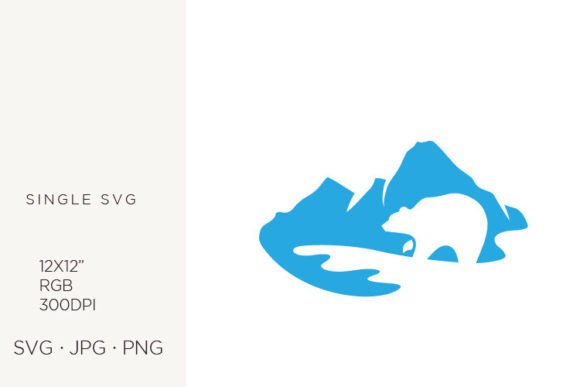 Polar Bear & Mountain Landscape Design Assets