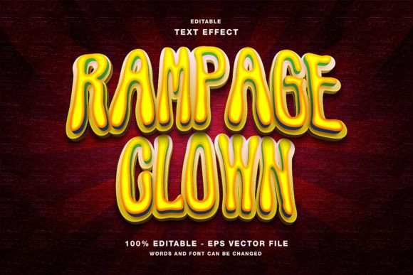 Rampage Clown 3D Editable Text Effect: A Bold Visual Tool for Modern Designers